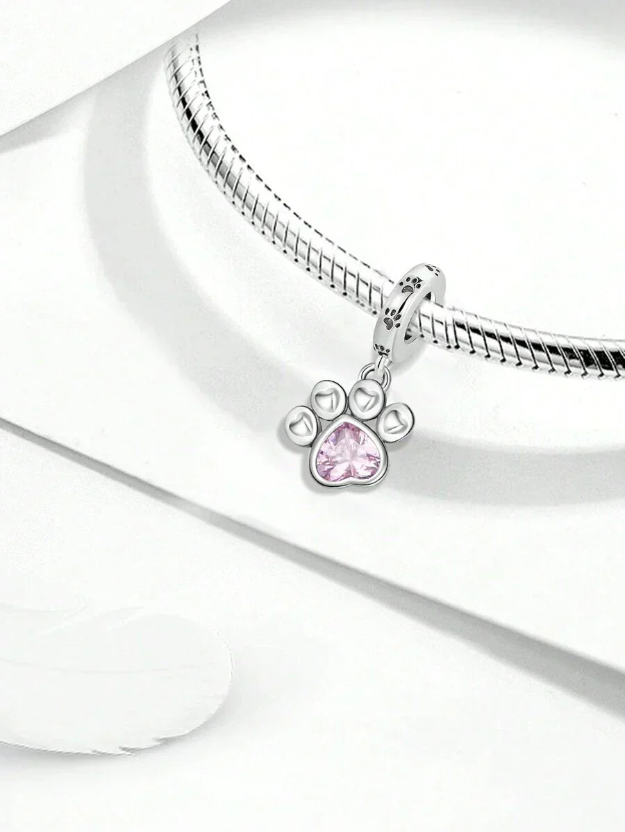 Colgante rosa con huella