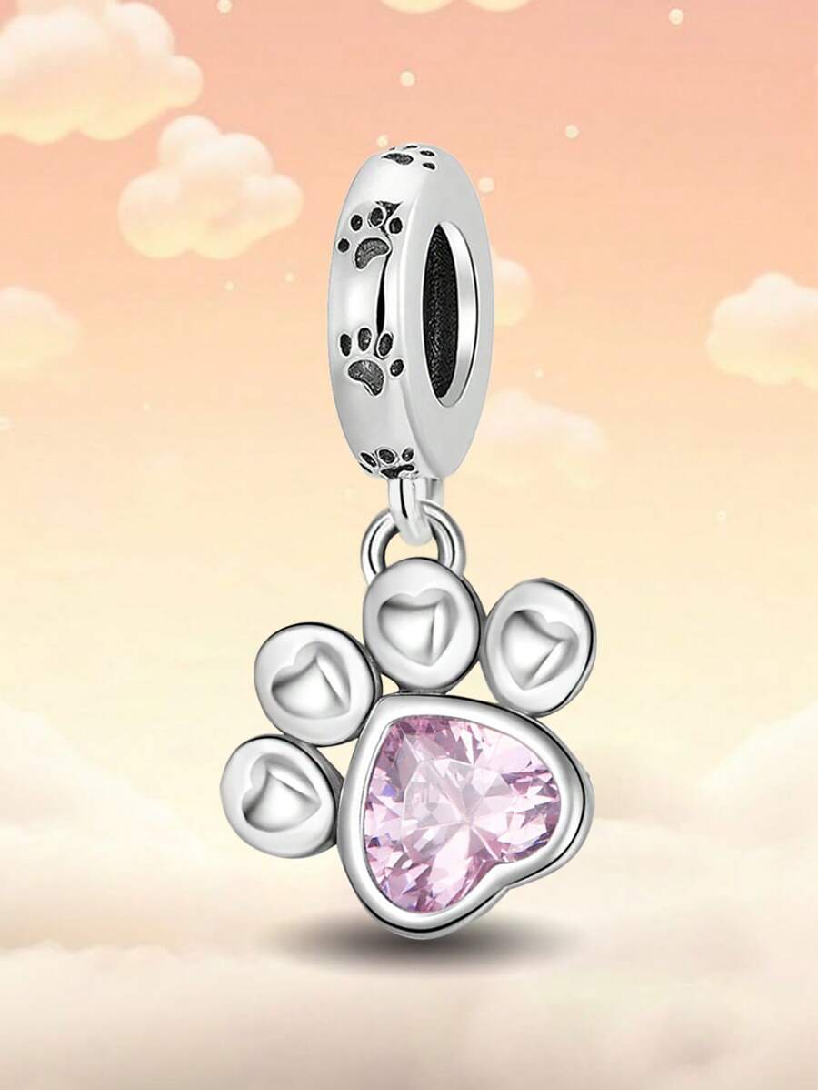 Colgante rosa con huella
