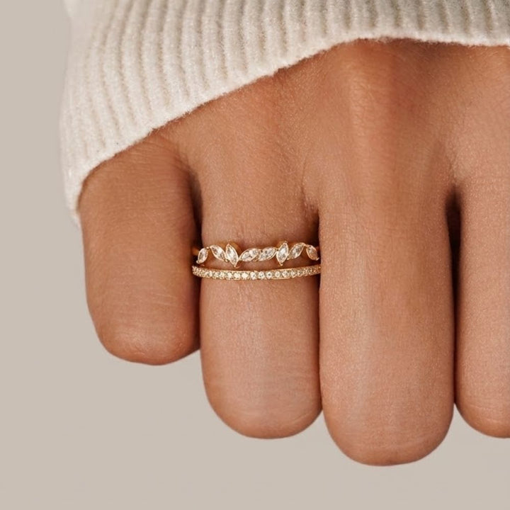 Anillo 18K dorado Mia cristal