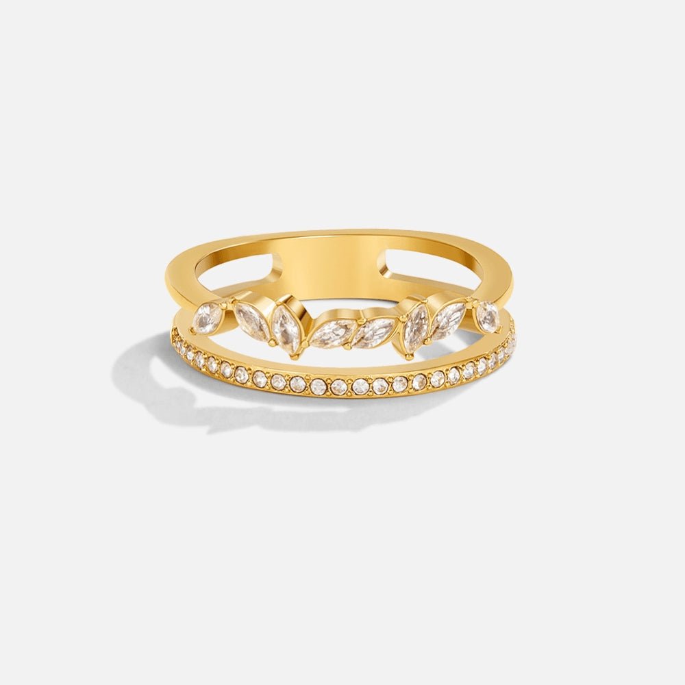 Anillo 18K dorado Mia cristal