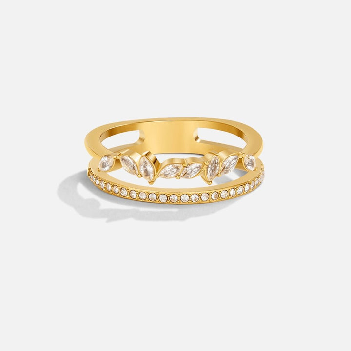 Anillo 18K dorado Mia cristal