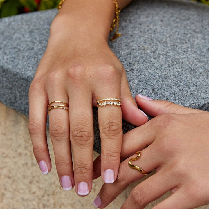 Anillo 18K dorado Mia cristal