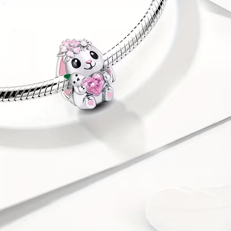 Colgante de conejito rosa