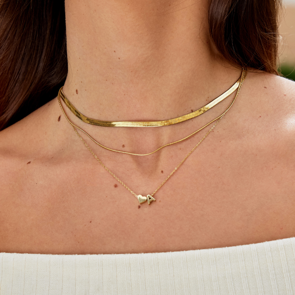 Collar multicapa Layla chapado en oro de 18K