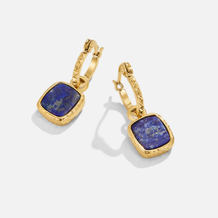 Pendientes de aro Astoria de piedra azul