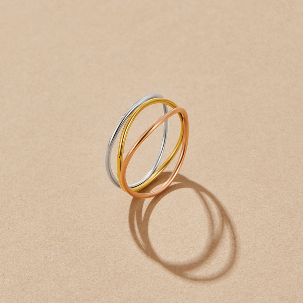 Anillo Ayla tres colores texturizado