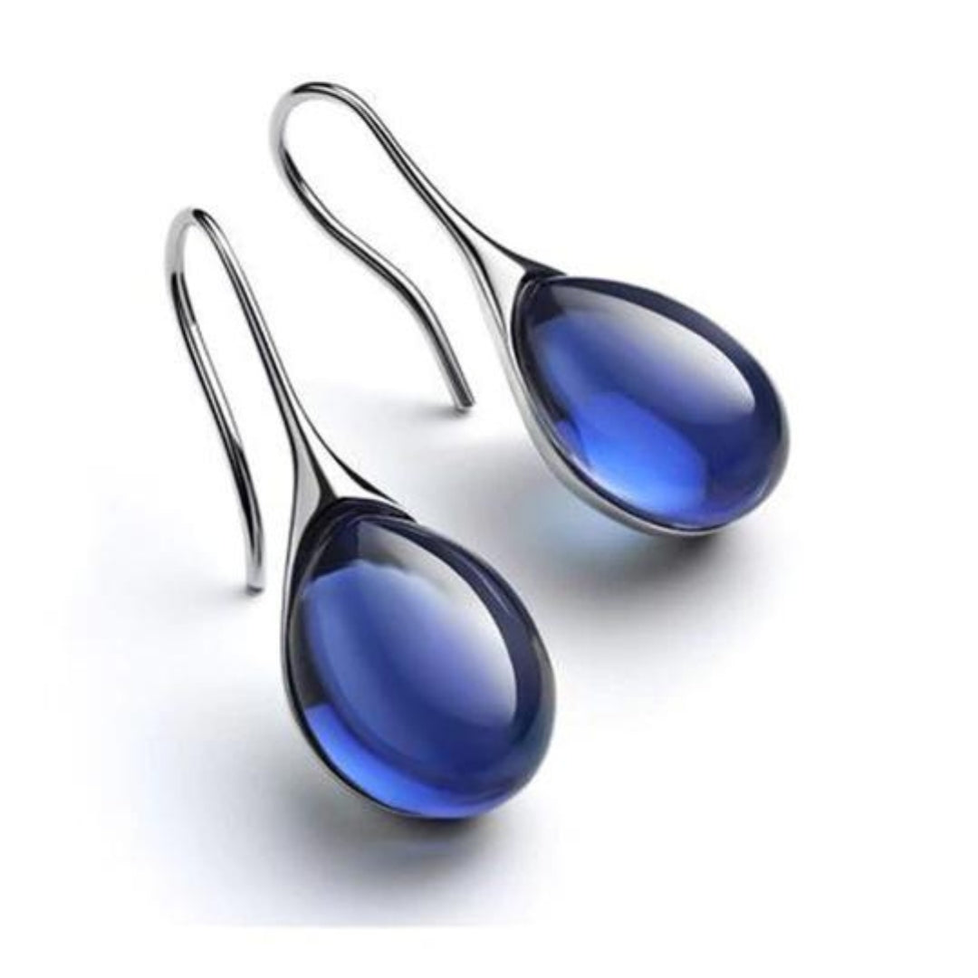 Pendientes de cristal dorados y plateados