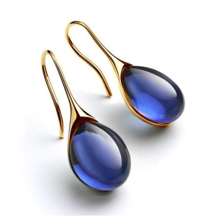 Pendientes de cristal dorados y plateados