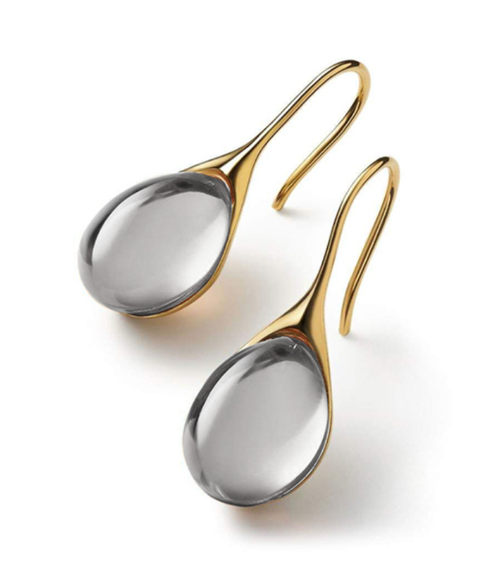 Pendientes de cristal dorados y plateados
