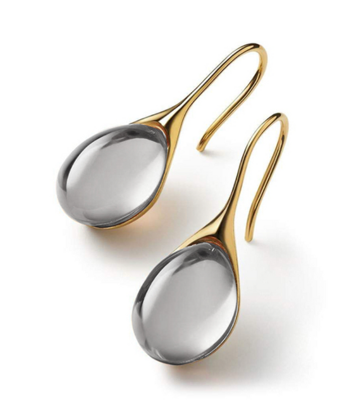 Pendientes de cristal dorados y plateados