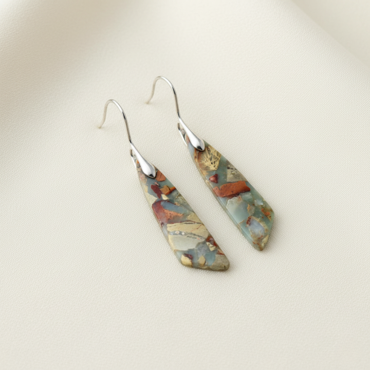 Pendientes vintage de piedra natural Encanto