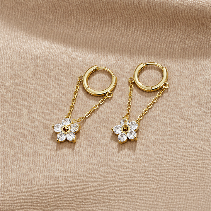 Pendientes flor de cristal