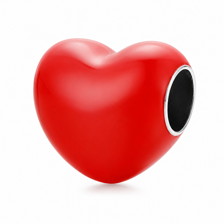 Perla roja con forma de corazón