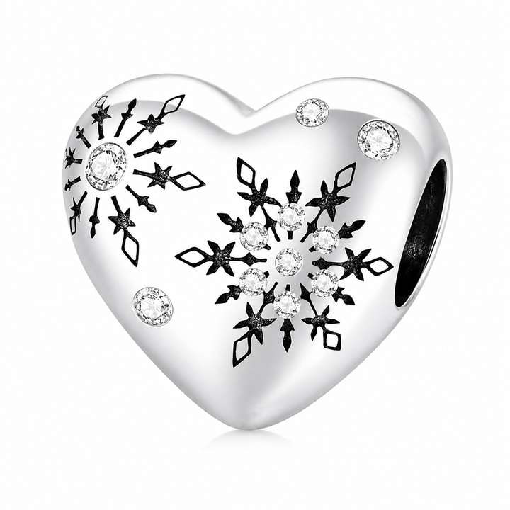 Colgante corazón con copo de nieve