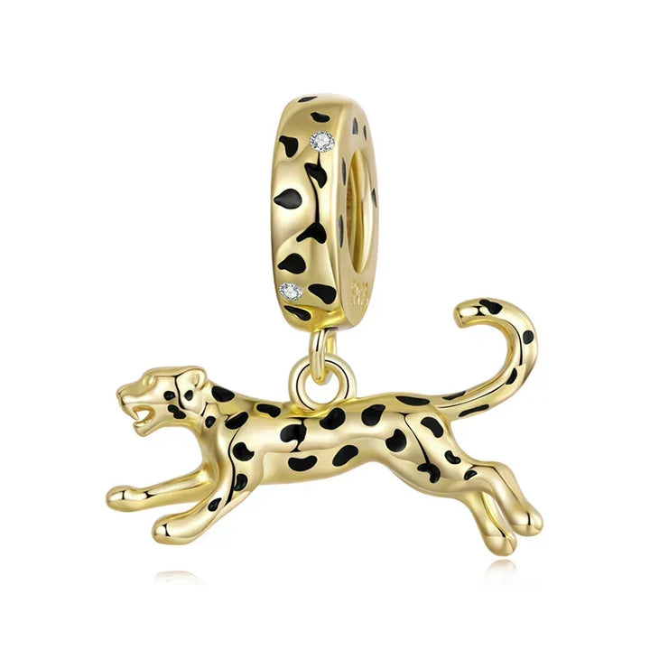 Colgante de leopardo dorado