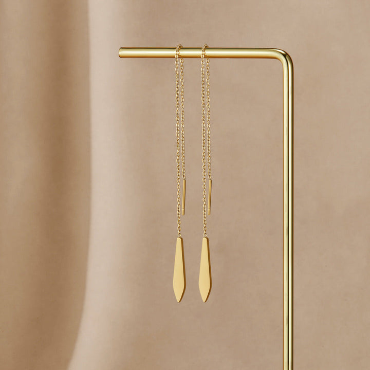 Pendientes dorados Dakota con cadenas