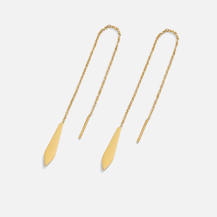 Pendientes dorados Dakota con cadenas