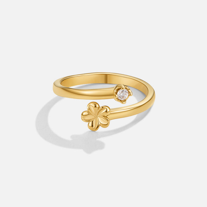 Anillo dorado floral