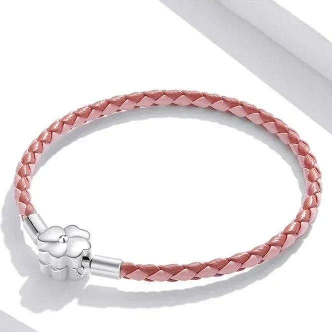 Pulsera de Cuero Roja con Charms