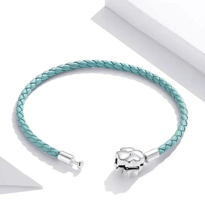 Pulsera de Cuero Turquesa con Charms