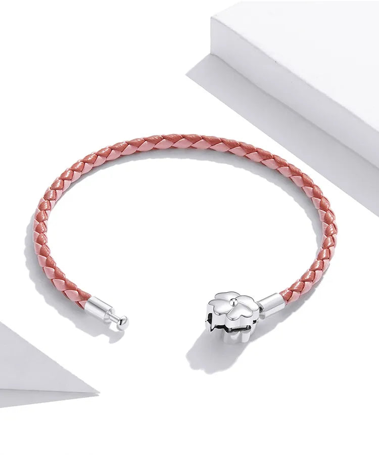 Pulsera de Cuero Roja con Charms