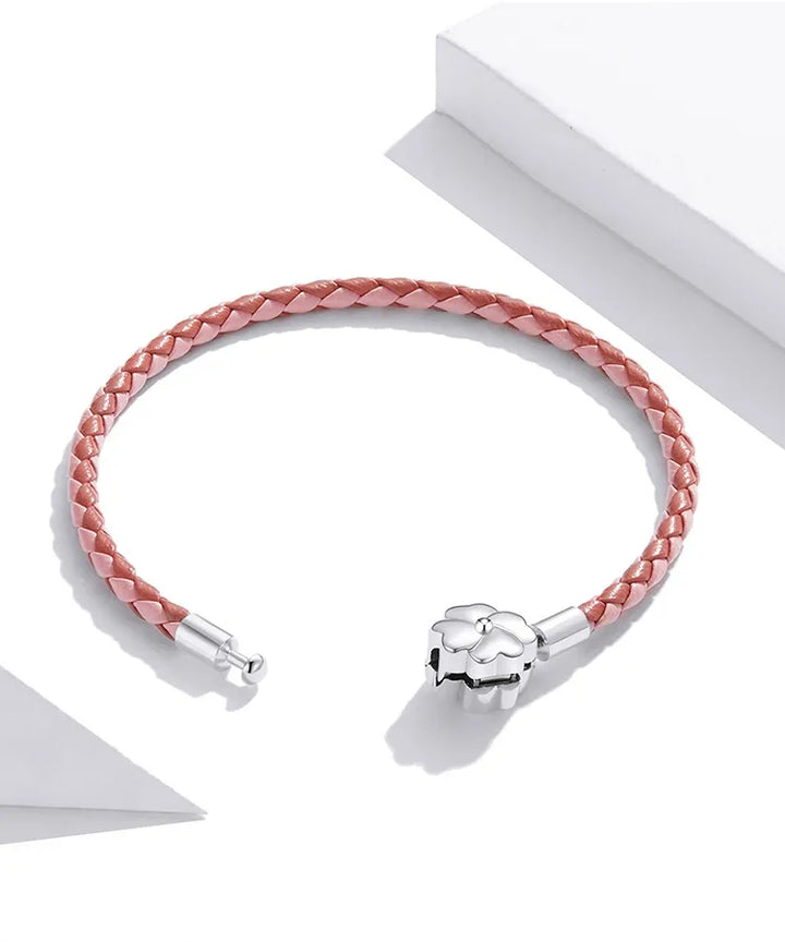 Pulsera de Cuero Roja con Charms