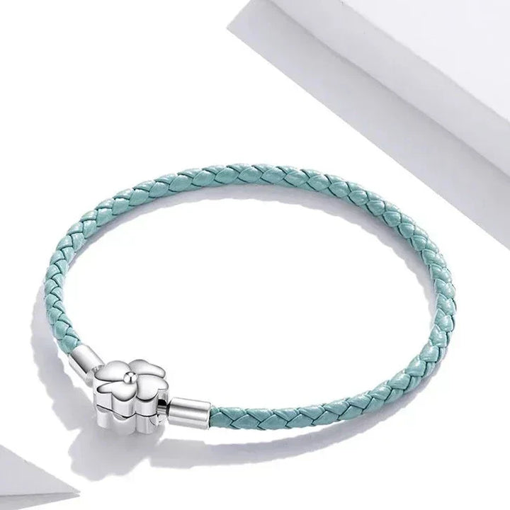 Pulsera de Cuero Turquesa con Charms
