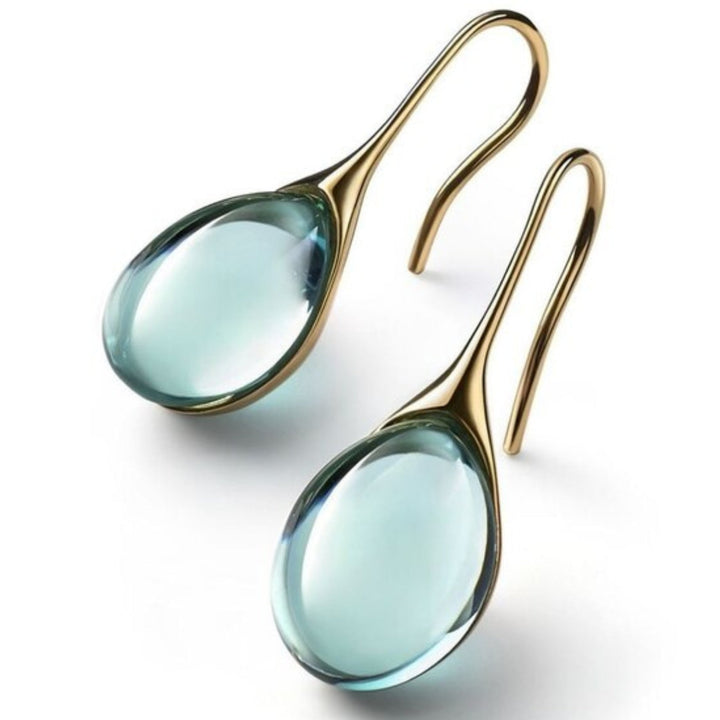 Pendientes de cristal dorados y plateados