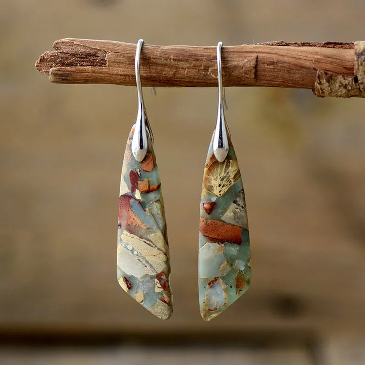 Pendientes vintage de piedra natural Encanto