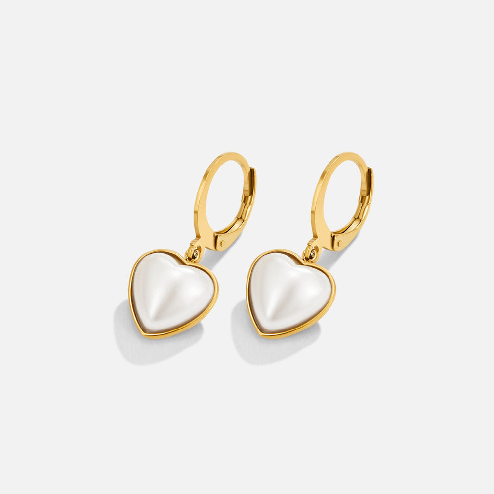 Pendientes de aro Corazón Puro con perlas
