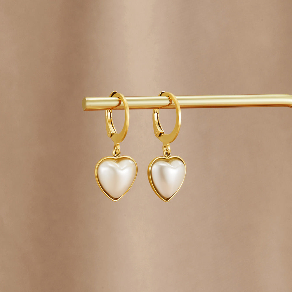 Pendientes de aro Corazón Puro con perlas