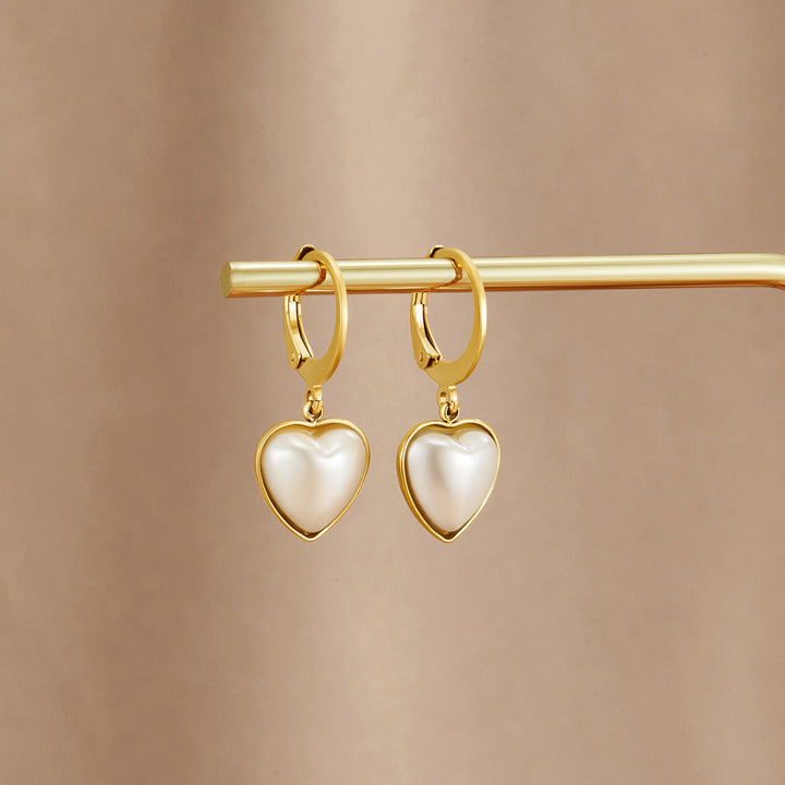 Pendientes de aro Corazón Puro con perlas