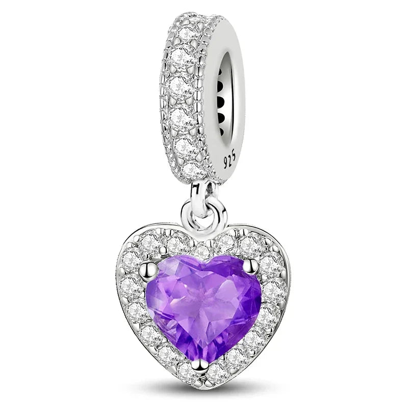 Colgante de corazón morado