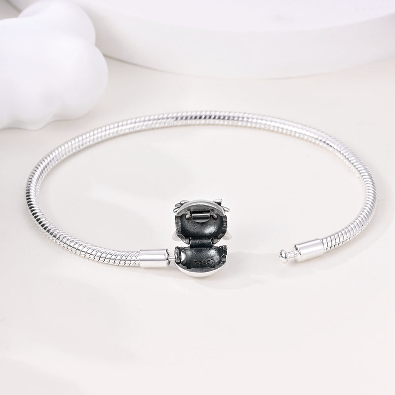Pulsera con encanto de cabeza de gato