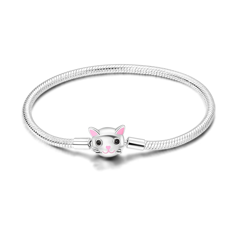 Pulsera con encanto de cabeza de gato