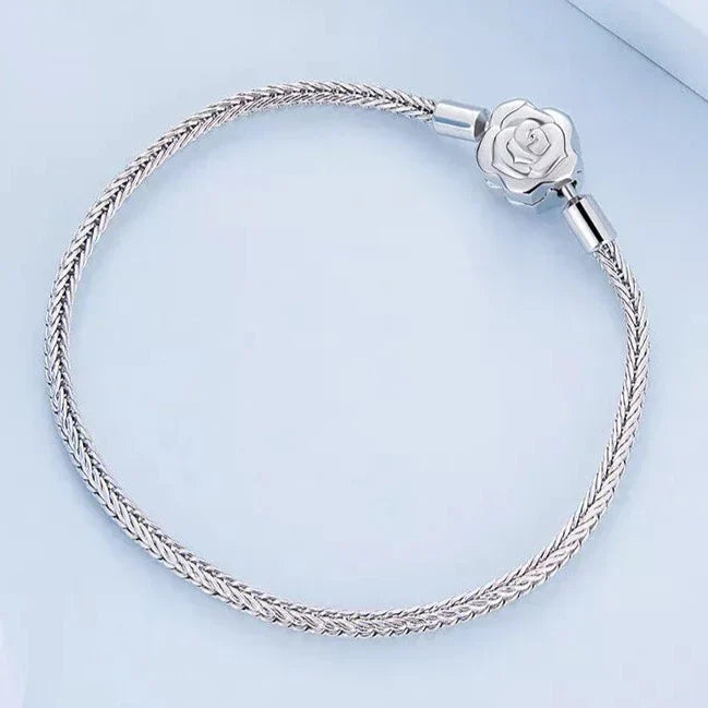 Rosa Plateada Pulsera Mágica