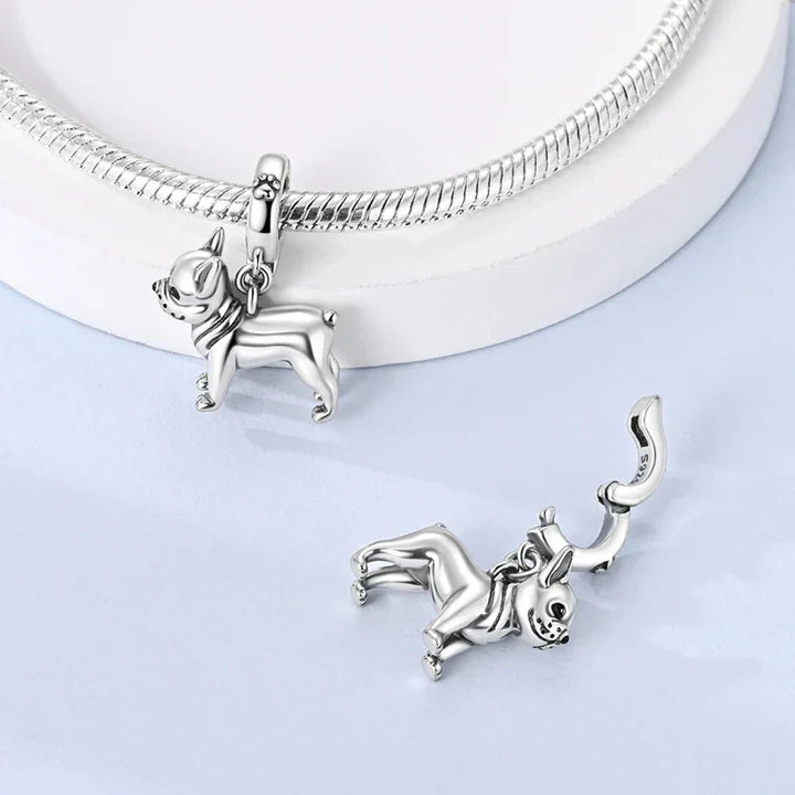 Colgante de bulldog de plata