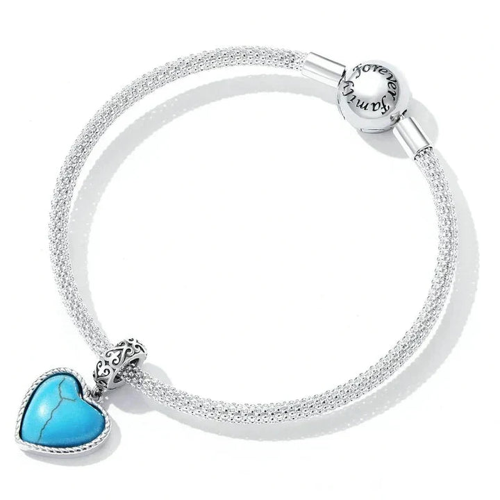 Collar de corazón azul