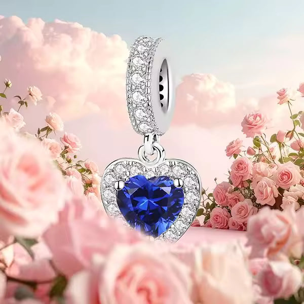 Colgante en forma de corazón azul