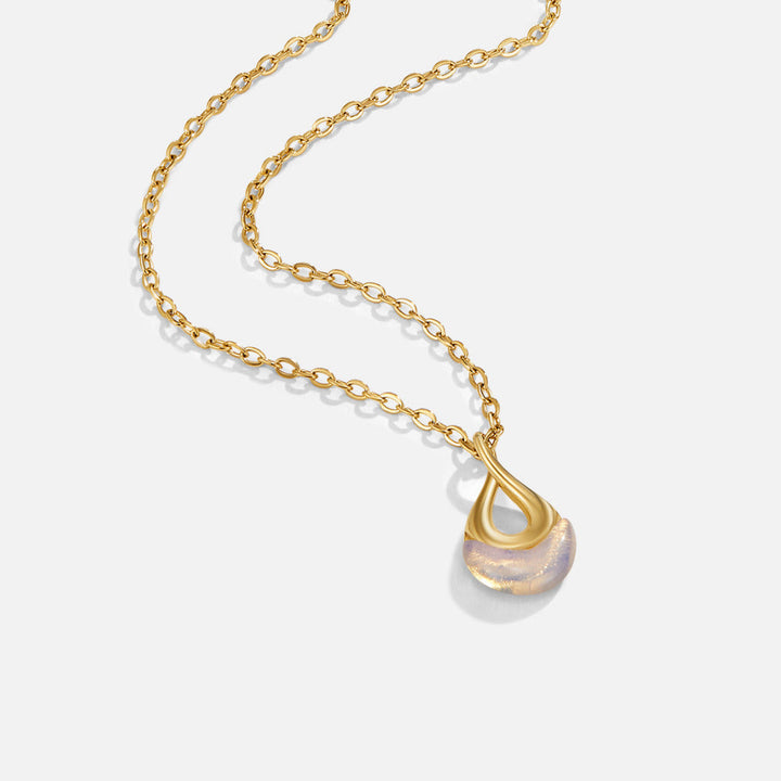 Collar Tiffany con colgante de piedra blanca