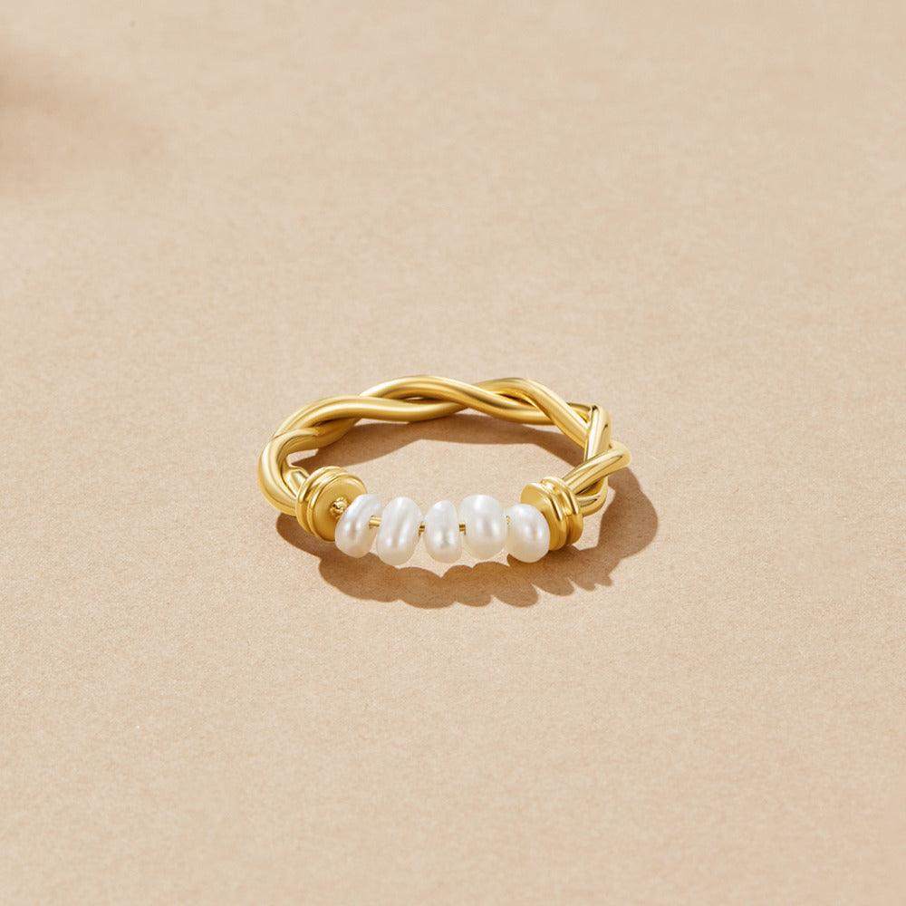 Anillo clásico agua dulce perla