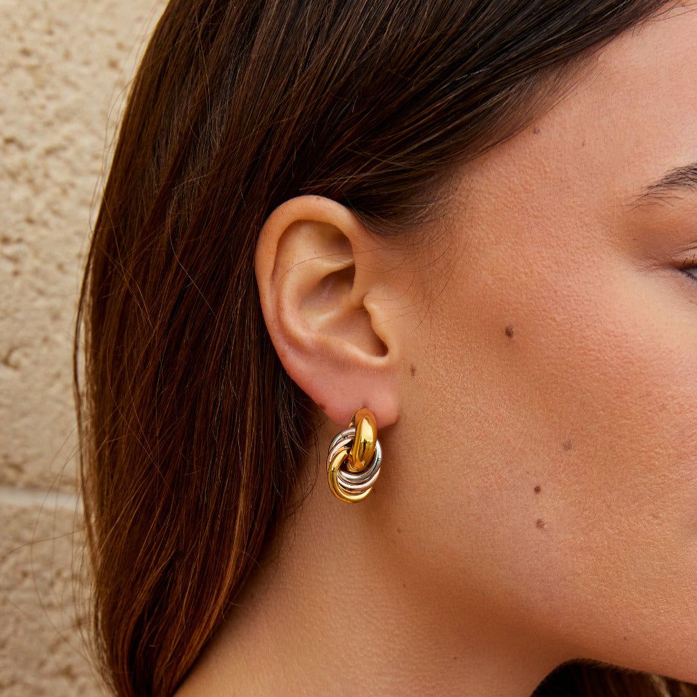 Pendientes colgantes tricolores