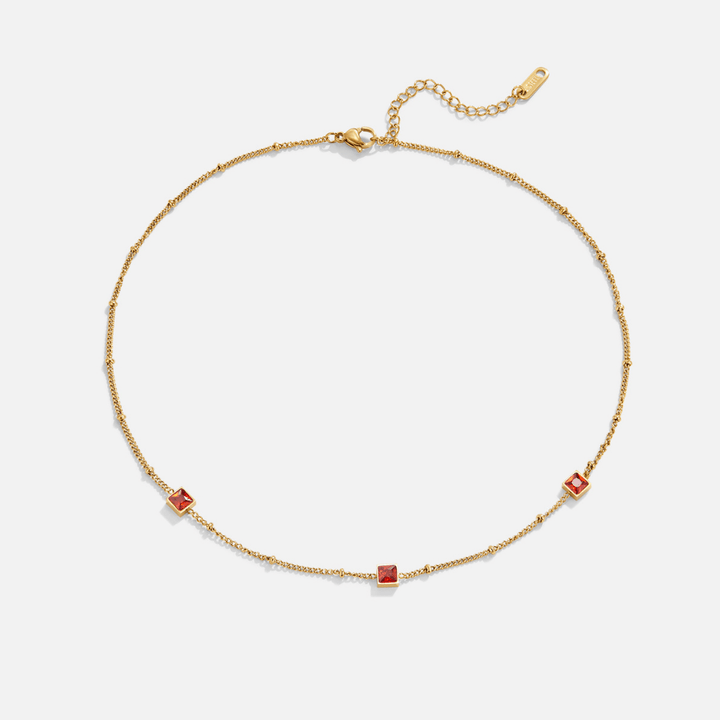 Collar Alberta con cristal rojo