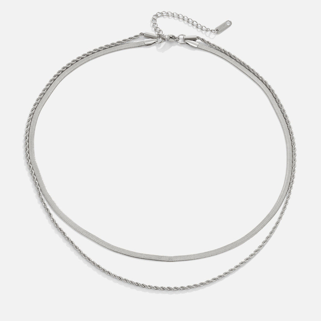 Collar plateado multicapa Alexandra