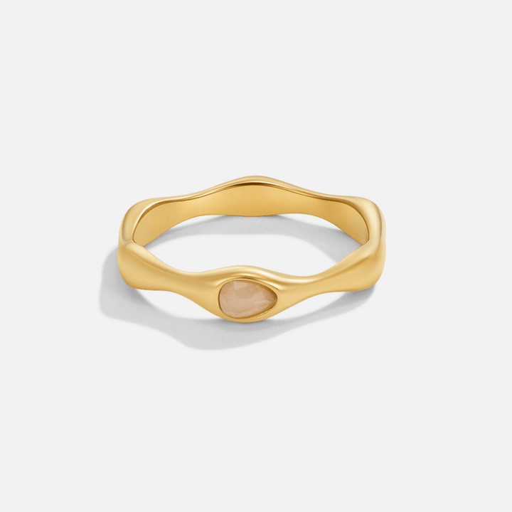 Anillo dorado Amalfi ondulado