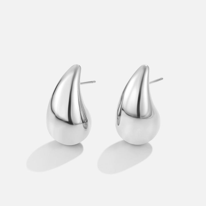 Pendientes gota plateados Amara