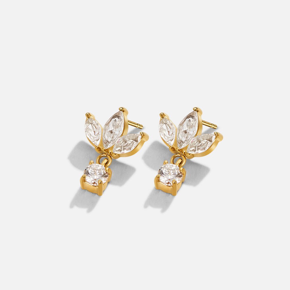 Pendientes Amara flor de cristal blanc