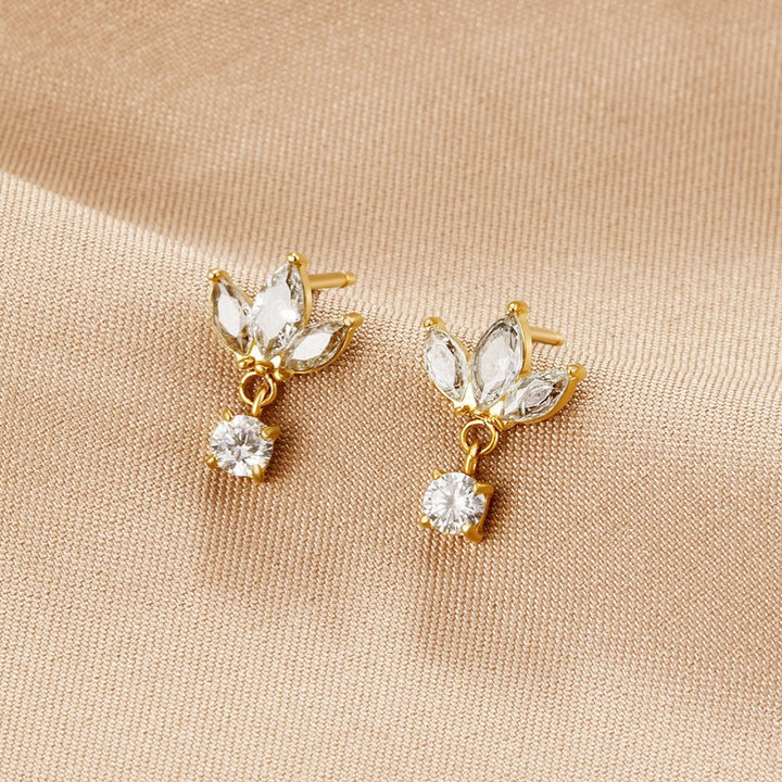 Pendientes Amara flor de cristal blanc