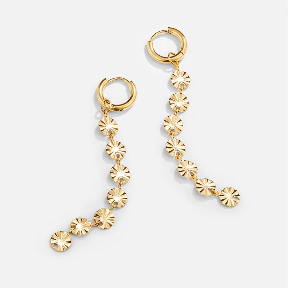 Pendientes disco Amari chapados en oro 18K