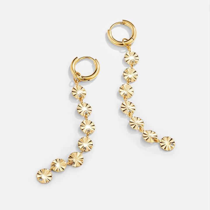 Pendientes disco Amari chapados en oro 18K